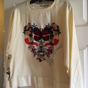 NWOT Designer Desigual Cream Floral Sweatshirt